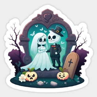 Cute Ghost Couple Sticker